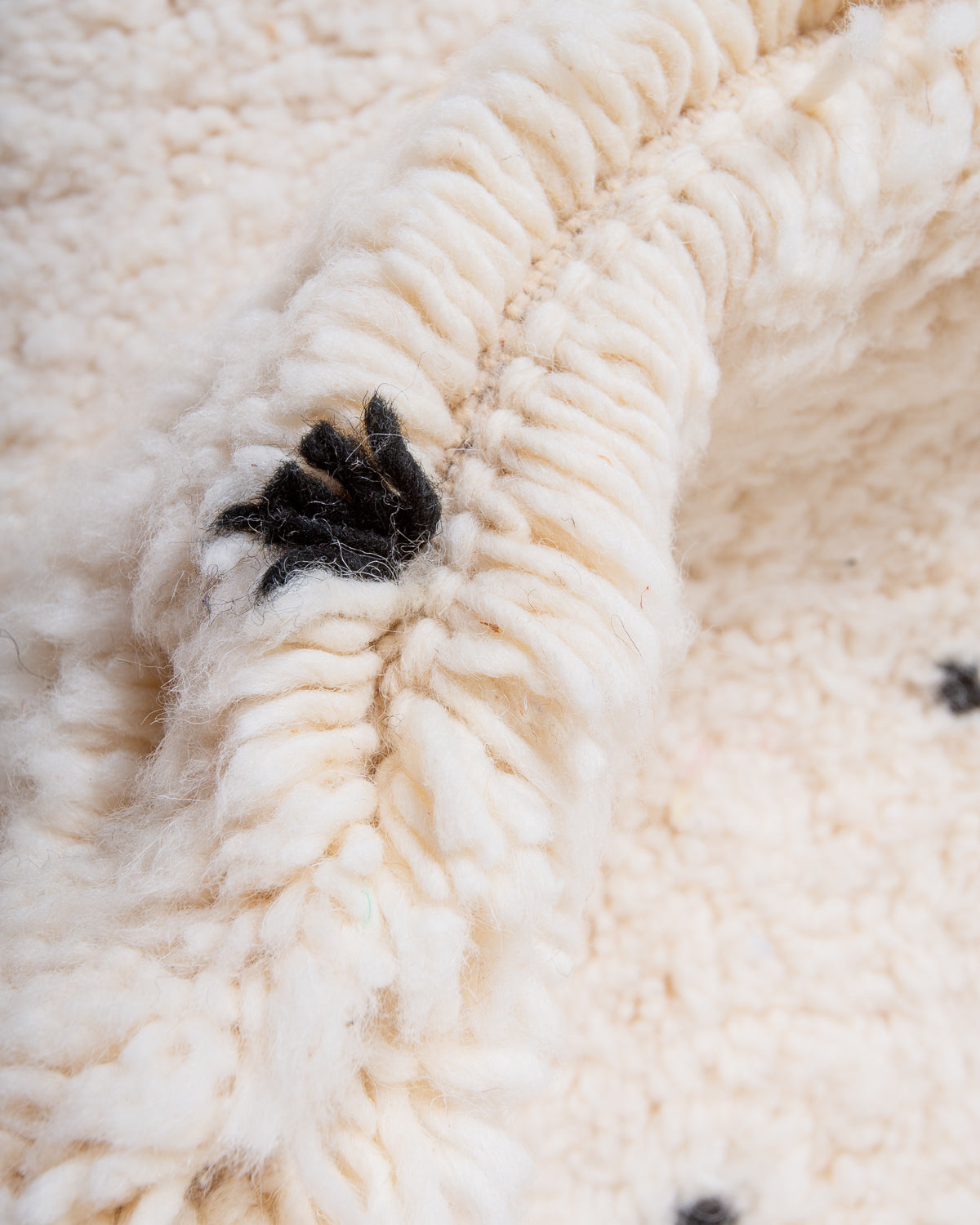 Modern, designer, handcrafted Berber rug from Morocco. Beniourain carpet with beautiful colours and patterns and fluffy wool texture.